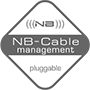 <b>NB Cable Management:</b> steckbare Anschlusskabel, je ein 20- und ein 50-cm-Kabel mit hochwertigem Gewebemantel, kombinierbar auf 70 cm.