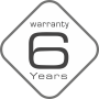 <b>6 Years Warranty:</b> 6 Jahre Garantie für Endverbraucher laut unseren Garantiebestimmungen.